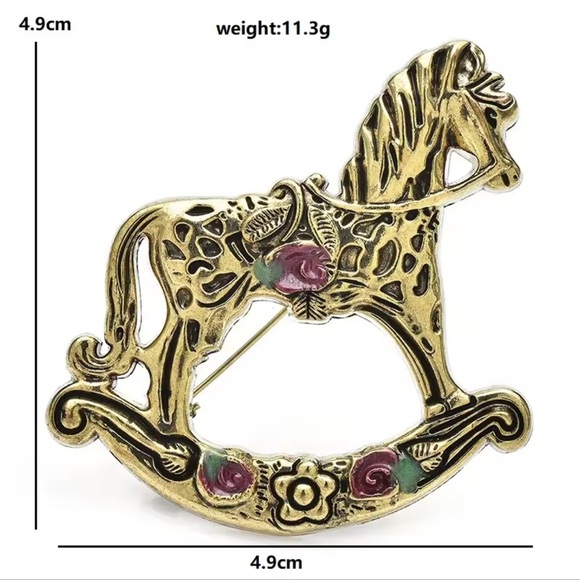 Vintage Rocking Horse Pegasus Brooch - Picture 3 of 12